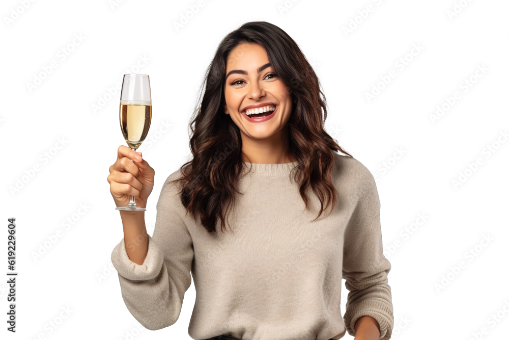 Woman with glass of champagne - AdobeStock_619229604_Preview